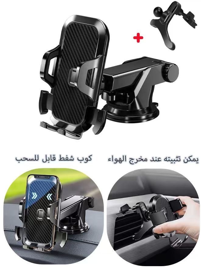 كاديو حامل هاتف للسيارة، حامل هاتف للسيارة بأقوى تثبيت، حامل هاتف قابل للتعديل بزاوية 360 درجة للسيارة، حامل هاتف للسيارة لأجهزة آيفون، سامسونج، جوجل، وغيرها من الهواتف الذكية - Image 1